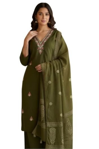 Women's Cotton Trending Straight Kurta with Pants and Dupatta Set
