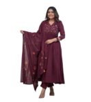 Women's Cotton Trending Straight Kurta with Pants and Dupatta Set