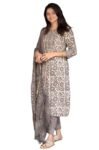Women's Cotton Trending Straight Kurta with Pants and Dupatta Set