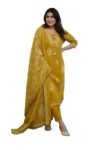 Women's Cotton Trending Straight Kurta with Pants and Dupatta Set