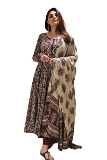 Women's Cotton Trending Straight Kurta with Pants and Dupatta Set