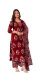Women's Cotton Trending Straight Kurta with Pants and Dupatta Set