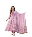Women's Cotton Trending Straight Kurta with Pants and Dupatta Set