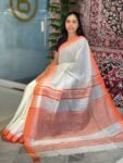 Temple Border Detailed Chanderi Finish Saree