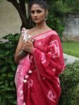 bhagalpuri cotton silk ghichha work embroidered saree – beige