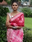Bhagalpuri cotton silk ghichha work embroidered saree – beige