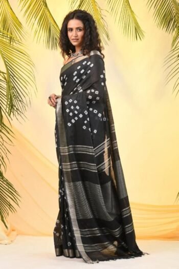 Bhagalpuri cotton silk ghichha work embroidered saree