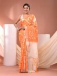 Bhagalpuri cotton silk ghichha work embroidered saree