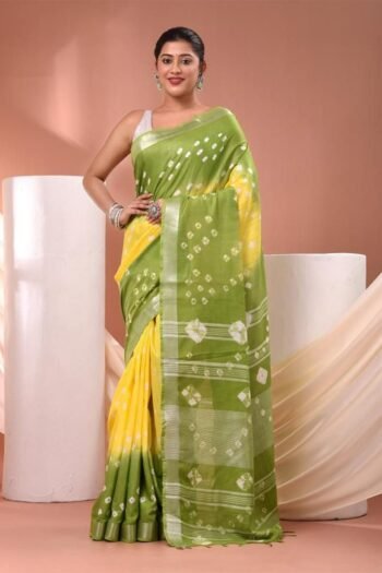 Bhagalpuri cotton silk ghichha work embroidered saree