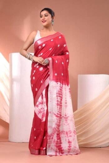 Bhagalpuri cotton silk ghichha work embroidered saree