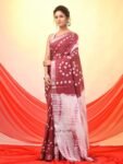 Bhagalpuri cotton silk ghichha work embroidered saree