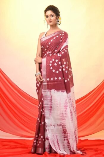 Bhagalpuri cotton silk ghichha work embroidered saree