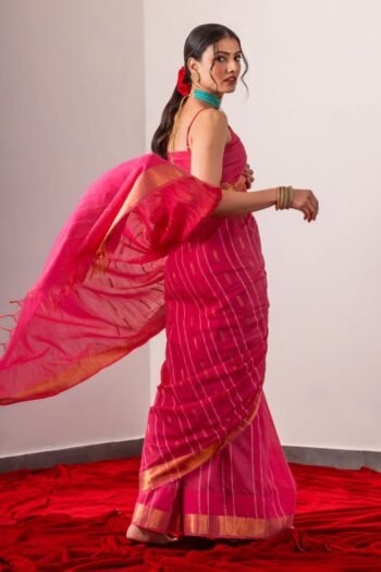 Bhagalpuri cotton silk ghichha work embroidered saree